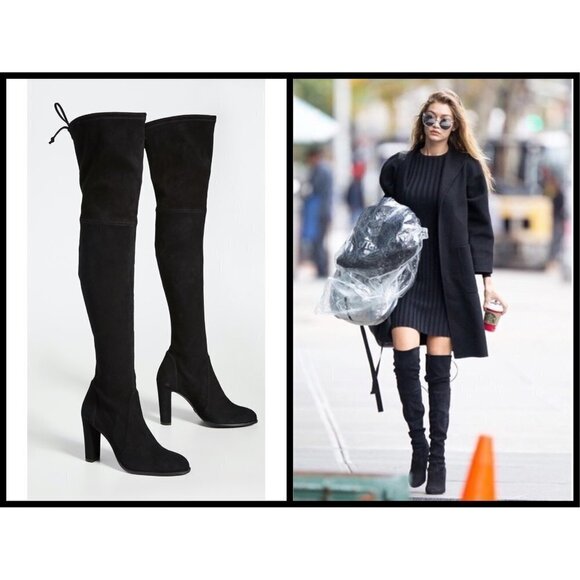 💕STUART WEITZMAN💕 Highland Suede Over-the-Knee Boots ~ Black 7.5